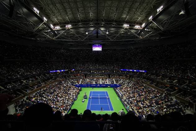 (190829) -- NEW YORK, Aug. 29, 2019 -- Photo taken on Aug. 28, 2019 shows the venue of the men s singles 2nd round match between Novak Djokovic of Serbia and Juan Ignacio Londero of Argentina at the 2019 US Open in New York, the United States. ) (SP)U.S.-NEW YORK-TENNIS-US OPEN-MEN S SINGLES LixMuzi 