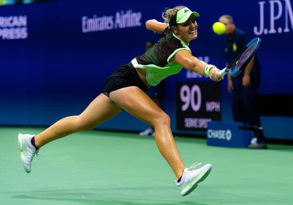 August 28, 2019, New York, NEW YORK, United States: Catherine McNally of the United States in action during her second-round match at the 2019 US Open Grand Slam tennis tournament against Serena Williams of the United States US Open 2019, Tennis, New York City, United States, Aug 28 - ZUMAa181 20190828_zaa_a181_119 Copyright: xAFP7x