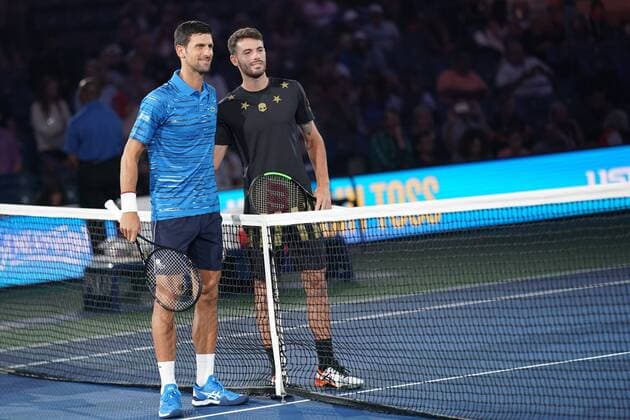 US Open 2019 on August 28, 2019 in New York, US. Pictured: Novak Djokovic, Juan Ignacio Londero  EN_01390229_0284