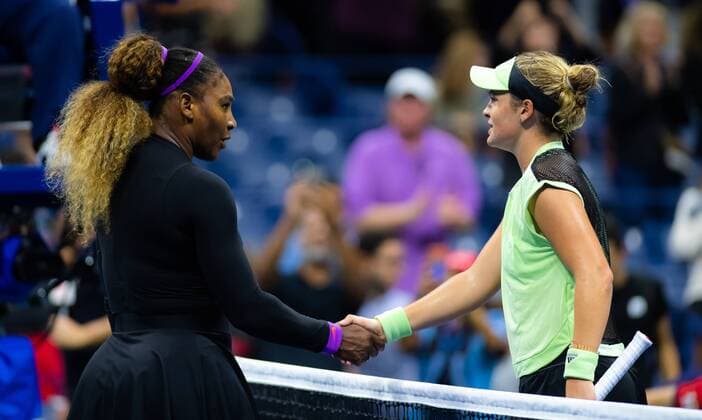 August 28, 2019, New York, NEW YORK, United States: Serena Williams & Catherine McNally of the United States at the net after their second-round match at the 2019 US Open Grand Slam tennis tournament US Open 2019, Tennis, New York City, United States, Aug 28 - ZUMAa181 20190828_zaa_a181_133 Copyright: xAFP7x