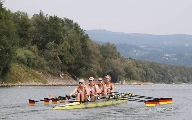Bilder des Jahres 2019, Sport 08 August ROWING - FISA WC 2019 LINZ,AUSTRIA,29.AUG.19 - ROWING - FISA World Championships 2019. Image shows Frieda Haemmerling, Franziska Kampmann, Michaela Staelberg and Daniela Schultze (GER). GEPAxpictures xAndreasxPranter