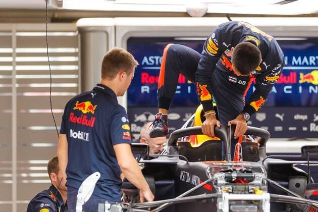 Alexander Albon Aston Martin Red Bull Racing is making his seat test in the new car, Grand Prix of Belgium 2019, Motorsports, Formula 1, 29 08 2019, Grand Prix of Belgium 2019, Motorsports, Formula 1, 29 08 2019 Copyright: xEIBNER AlexanderxNeisx EP_ANS