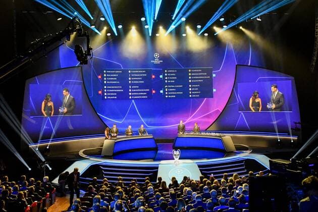 Fußball, Champions League, Gruppen-Auslosung in Monaco Les tableaux FOOTBALL : UEFA Draw - Champion s League - Monaco - 29 08 2019 NorbertScanella PanoramiC 