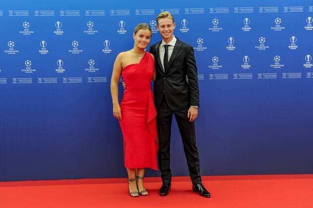 Fußball, Champions League, Gruppen-Auslosung in Monaco Frenkie de Jong et sa petite amie Mikky Kiemeney FOOTBALL : UEFA Draw - Champion s League - Monaco - 29 08 2019 NorbertScanella PanoramiC 