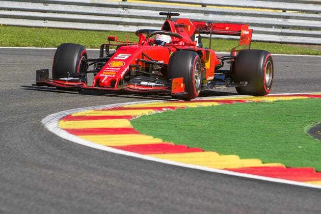 Ferrari s German driver Sebastian Vettel the free trial sessions ahead of the Spa-Francorchamps Formula One Grand Prix of Belgium race, in Spa-Francorchamps, Friday 30 August 2019. NICOLASxLAMBERT  x05652092x