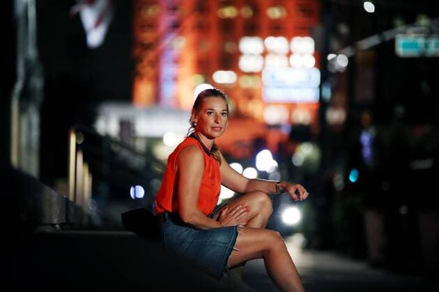 TENNIS - WTA, Tennis Damen US Open 2019 NEW YORK CITY,NEW YORK,USA,30.AUG.19 - TENNIS - WTA Tour, US Open, Grand Slam, Flushing Meadows, photo shooting with Barbara Schett-Eagle. Image shows Barbara Schett-Eagle. GEPAxpictures xMatthiasxHauer