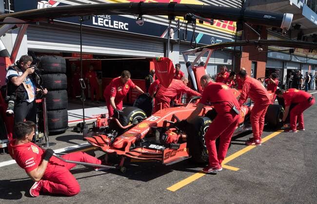 Ferrari s Monegasque driver Charles Leclerc pictured during the free trial sessions ahead of the Spa-Francorchamps Formula One Grand Prix of Belgium race, in Spa-Francorchamps, Friday 30 August 2019. BENOITxDOPPAGNE  x05652283x