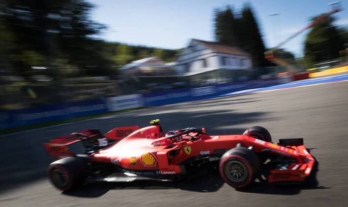 Ferrari s Monegasque driver Charles Leclerc pictured during the free trial sessions ahead of the Spa-Francorchamps Formula One Grand Prix of Belgium race, in Spa-Francorchamps, Friday 30 August 2019. BENOITxDOPPAGNE  x05652297x