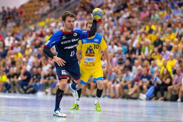 Konstanz, Germany 30 August 2019 2 BL 19 20 HSG Konstanz vs SG BBM Bietigheim Christian Schäfer Schaefer SG BBM Bietigheim Konstanz Baden Württemberg Germany