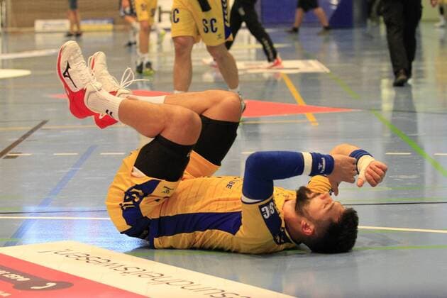 2 Bundesliga Handball VfL Luebeck Schwartau VfL Gummersbach 30 08 2019, Hansehalle Luebeck, GER, VfL Luebeck Schwartau VfL Gummersbach in photo picture shows Tin Kontrec VfL Gummersbach is disappointed disappointed nordphotox xTauchnitz nph00059