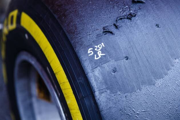 Tyre marking of Pirelli, Grand Prix of Belgium 2019, Motorsport, Formula 1, 30 08 2019, Grand Prix of Belgium 2019, Motorsport, Formula 1, 30 08 2019 Spa Francorchamps Copyright: xEIBNER AlexanderxNeisx EP_ANS