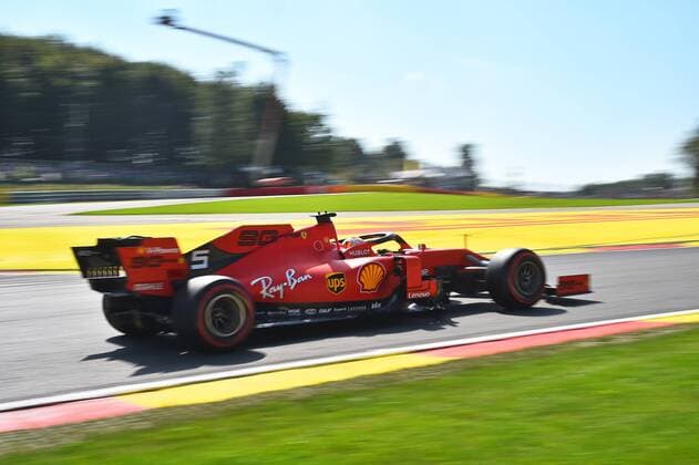 31 08 2019, xekx, Motorsport FIA Formula 1, Grand Prix of Belgium 2019 Qualifying emspor, Sebastian Vettel Ferrari DFL DFB REGULATIONS PROHIBIT ANY USE OF PHOTOGRAPHS as IMAGE SEQUENCES and or QUASI VIDEO Spa eel-fotografie Eberhard Krieger