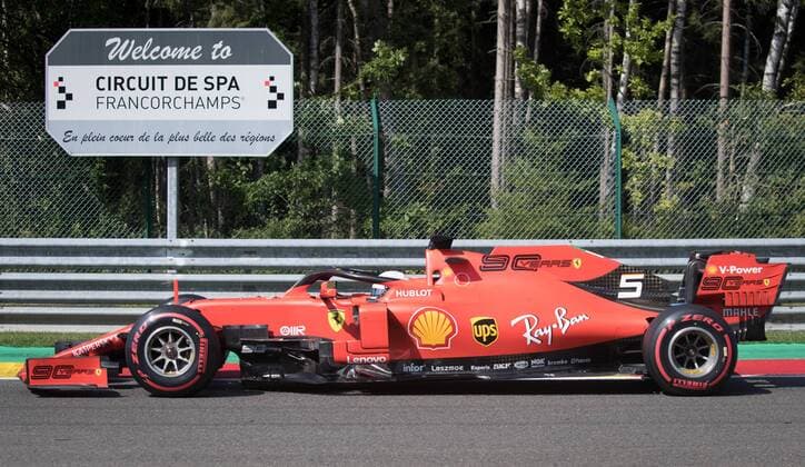Ferrari s German driver Sebastian Vettel pictured during the free trial sessions ahead of the Spa-Francorchamps Formula One Grand Prix of Belgium race, in Spa-Francorchamps, Saturday 31 August 2019. BENOITxDOPPAGNE  x05652613x