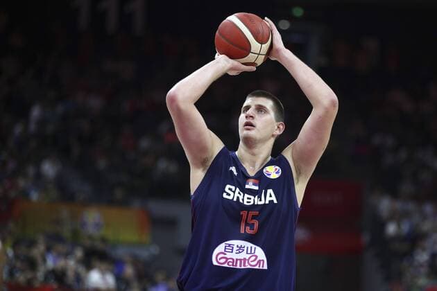 FOSHAN, CHINA - AUGUST 31: Nikola Jokic 15 of Serbia shoots the ball during the 2019 FIBA WM Basketball World Cup Group D match between Angola and Serbia at Foshan International Sports and Cultural Center on August 31, 2019 in Foshan, Guangdong Province of China.  Copyright: xVCGx CFP111242347485 