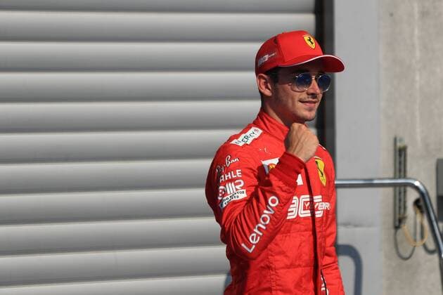 31st August 2019; Spa-Francorchamps racing circuit , Stavelot, Belgium; Formula 1 Grand Prix of Belgium, qualifying sessions; Scuderia Ferrari, Charles Leclerc celebrates taking pole - Editorial Use Only.  ActionPlus12164270 Octane