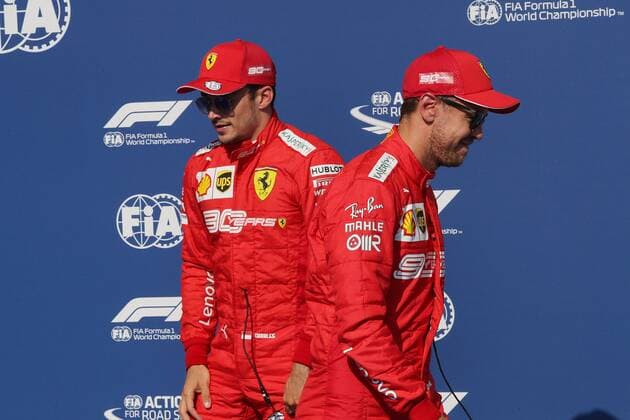 Photo4 LaPresse 31 08 2019 Spa Francorchamps, Belgio Grand Prix Formula One Belgio 2019 In the pic: pole position Charles Leclerc (MON) Scuderia Ferrari SF90 and 2nd position Sebastian Vettel (GER) Scuderia Ferrari SF90  Copyright: xPhoto4 LaPressex