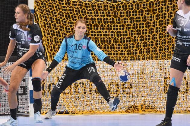 Ann Cathrin Giegerich Thueringer HC 16 in goal DHB, Handbal, Women, HBF , Super Cup , Ludwigsburg, 31 08 2019, photo TBaur Eibner SG BBM Bietigheim vs. Thueringer HC Ludwigsburg Copyright: xEIBNER TobiasxBaurx EP_TBR