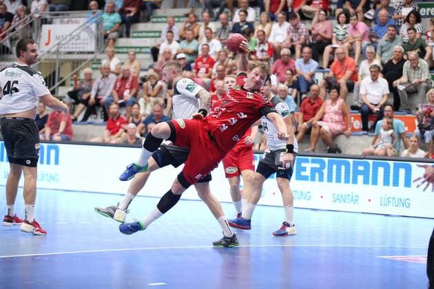 Jakob Schwabe ASV Hamm Westfalen 11 GER, Handball, 2 Bundesliga, ASV Hamm Westfalen against HC Elbflorenz Dresden, 31 08 2019 Hamm Copyright: xEIBNER JanxStrohdiekx EP_JSK