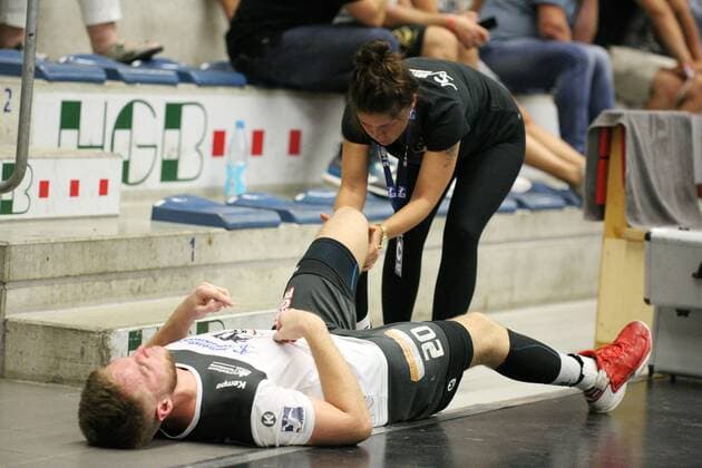 Nils Kretschmer HC Elbflorenz Dresden 20 will be supplied GER, Handball, 2 Bundesliga, ASV Hamm Westfalen against HC Elbflorenz Dresden, 31 08 2019 Hamm Copyright: xEIBNER JanxStrohdiekx EP_JSK