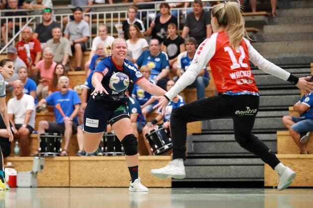 Goal attempt by Stefanie Schoenberg SGH2KU against goalkeeper Sarah Wachter Neckarsulmer Sport Union SG H2Ku Herrenberg vs Neckarsulmer Sport Union, Handball DHB Cup, women, 1 round on 31 08 2019 SG H2Ku Herrenberg vs Neckarsulmer Sport Union, Handball DHB Cup, women, 1 round on 31 08 2019 SG H2Ku Herrenberg vs Neckarsulmer Sport Union, Handball DHB Cup, women, 1 round on 31 08 2019 SG H2Ku Herrenberg vs Neckarsulmer Sport Union, Handball DHB Cup, women, 1 round on 31 08 2019 SG H2Ku Herrenberg vs Neckarsulmer Sport Union, Handball DHB Cup, women, 1 round on 31 08 2019 Herrenberg, women, 1 round on 31 08 2019 SG H2Ku Herrenberg vs Neckarsulmer Sport Union, Handball DHB Cup, women, 1 round on 31 08 2019 Herrenberg, Germany Copyright: xEIBNER Benjamin_Laux EP_BLU