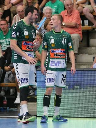 BAU 31 08 2019 Göppingen Handball Frisch Auf Göppingen vs TSV Hannover Burgdorf, v l Ivan Sliskovic, Till Hermann Göppingen