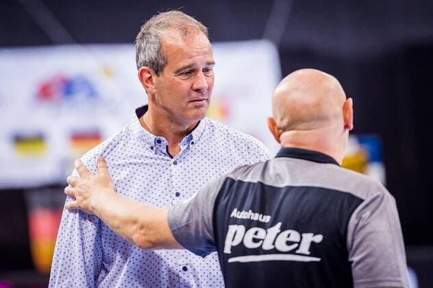 HBF Supercup 2019 SG BBM Bietigheim Thueringer HC Henk Groener national coach handball women Herbert Mueller coach Thueringer HC at the game in the HBF Supercup, SG BBM Bietigheim Thueringer HC Bietigheim 31 08 19 Handball HBF Supercup , Bietigheim Baden Wuerttemberg Germany