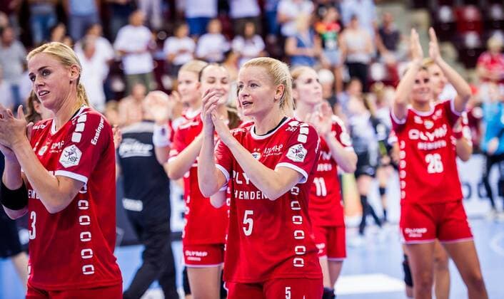 HBF Supercup 2019 SG BBM Bietigheim Thueringer HC Joy at SG BBM Bietigheim after victory against Thueringer HC here Maura Visser 3 SG BBM Bietigheim Antje Lauenroth 5 SG BBM Bietigheim at the game in the HBF Supercup, SG BBM Bietigheim Thueringer HC Bietigheim 31 08 19 Handball HBF Supercup , Bietigheim Baden Wuerttemberg Germany