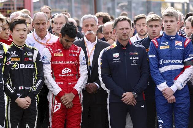 CAREY Chase CEO F1 with HORNER Christian Red Bull at the commemoration ceremony for the F2 driver HUBERT Anthonie Grand Prix of Belgium at Spa Circuit de Spa Francorchamps on 01 09 2019 at Spa