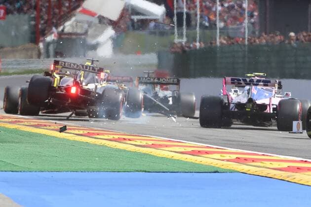 Illustration picture shows an incident at the start of the Spa-Francorchamps Formula One Grand Prix of Belgium race, in Spa-Francorchamps, Sunday 01 September 2019. BENOITxDOPPAGNE  x05653498x