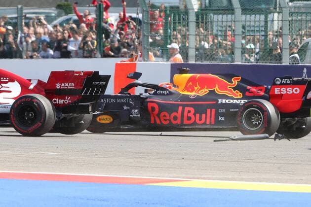 The vehicle of Red Bull s Dutch driver Max Verstappen pictured after a crash during the Spa-Francorchamps Formula One Grand Prix of Belgium race, in Spa-Francorchamps, Sunday 01 September 2019. BENOITxDOPPAGNE  x05653507x