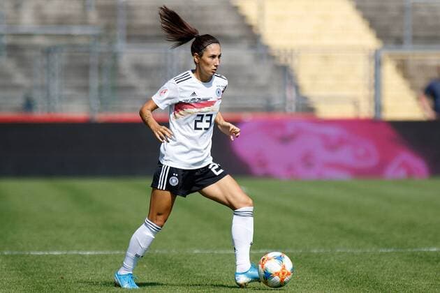 31 08 2019, xchx, Football European Championship Qualification Women, Germany Montenegro emspor, v l Sara Doorsoun Germany DFL DFB REGULATIONS PROHIBIT ANY USE OF PHOTOGRAPHS as IMAGE SEQUENCES and or QUASI VIDEO Kassel