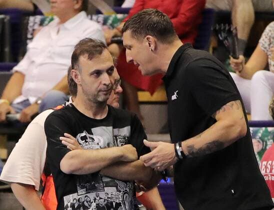 Manager Bob Hanning, Sports Director Stefan Kretzschmar Sports Handball HBL Bundesliga Men Season 2019 2020 01 09 2019 Foxes Berlin vs HC Erlangen