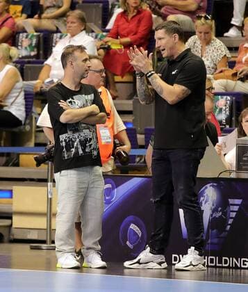 Manager Bob Hanning, Sports Director Stefan Kretzschmar Sports Handball HBL Bundesliga Men Season 2019 2020 01 09 2019 Foxes Berlin vs HC Erlangen