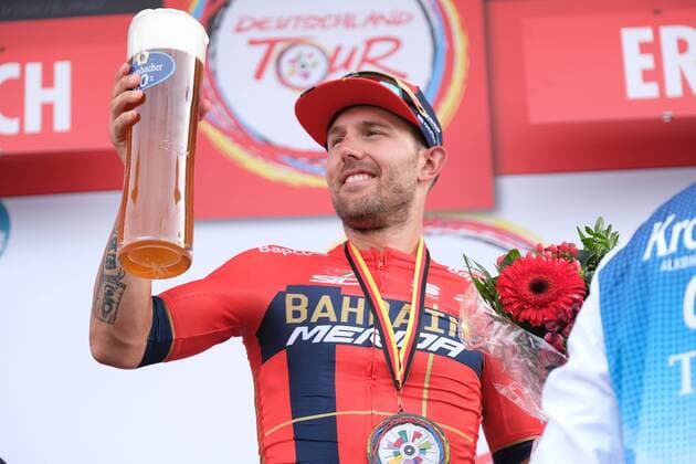 01 09 2019 xkhx ERfurt Deutschland Tour 2019 Road cycling stage race for men Finish sprint by Sonny Colbrelli He won the 159.5 kilometre final stage from Eisenach to Erfurt