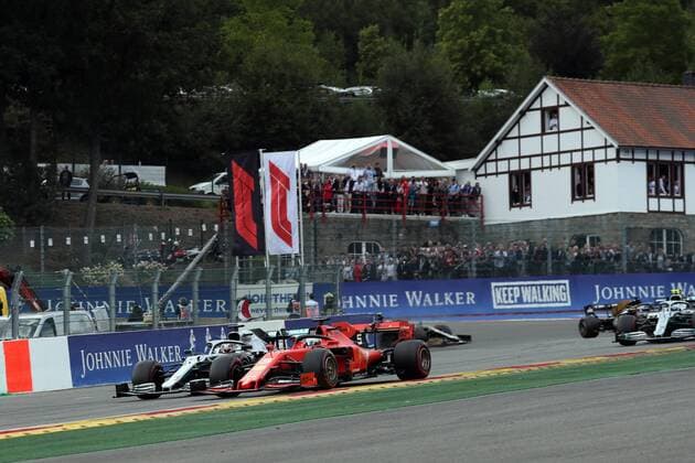 Photo4 LaPresse 01 09 2019 Spa Francorchamps, Belgio Grand Prix Formula One Belgio 2019 In the pic: Sebastian Vettel (GER) Scuderia Ferrari SF90 and Lewis Hamilton (GBR) Mercedes AMG F1 W10  Copyright: xPhoto4 LaPressex