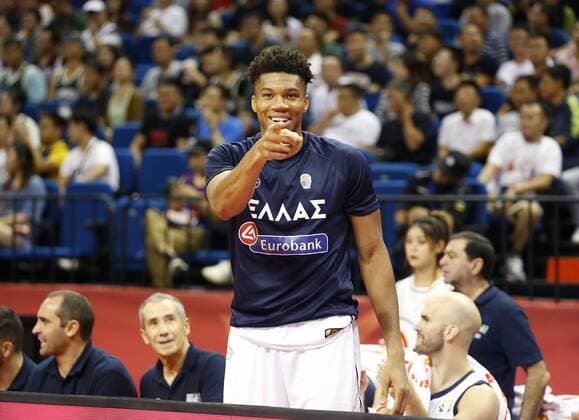 NANJING, CHINA - SEPTEMBER 01: Giannis Antetokounmpo 34 of Greece in action during FIBA WM World Cup 2019 Group F match between Greece and Montenegro at Nanjing Youth Olympic Sports Park Gymnasium on September 1, 2019 in Nanjing, Jiangsu Province of China.  Copyright: xVCGx CFP111242807546 