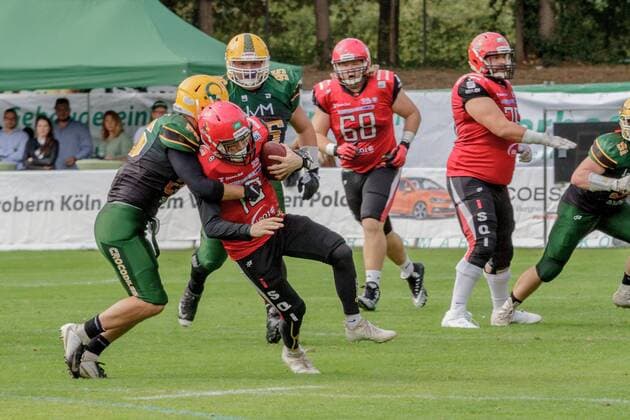 GFL1 Nord, Cologne Crocodiles Potsdam Royals, Cologne, 1 9 2019 Frederik Myrup Nielsen Potsdam Royals , Cologne Crocodiles Potsdam Royals on 1 9 2019 in the Sportpark Höhenberg, Cologne Copyright: xBEAUTIFULxSPORTS MarcxJungex