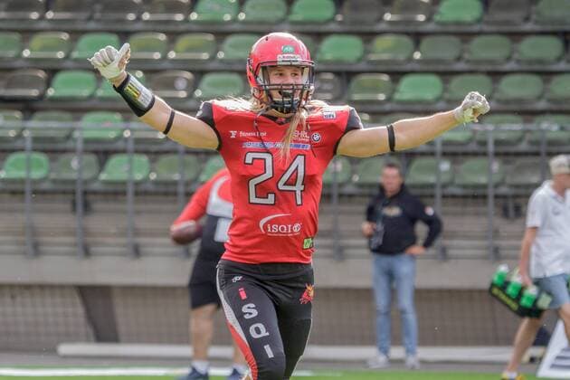 GFL1 Nord, Cologne Crocodiles Potsdam Royals, Cologne, 1 9 2019 Ville Valtteri Suojanen Potsdam Royals , Cologne Crocodiles Potsdam Royals on 1 9 2019 in the Sportpark Höhenberg, Cologne Copyright: xBEAUTIFULxSPORTS MarcxJungex