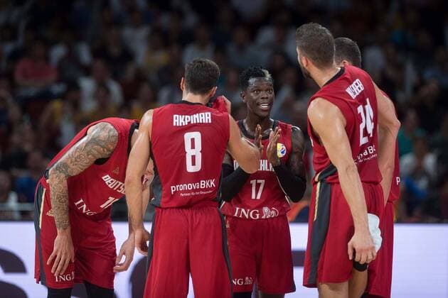 Basketball Shenzhen 01 09 2019 FIBA Basketball World Championships World Cup World Championship France FRA Germany GER Dennis Schröder Schroeder Germany, No 17 Schröder Schroder Daniel Theis Germany, No 10 li Ismet Akpinar Germany, No 08 Maximilian Kleber Germany, No 24 Paul Zipser Germany, No 21