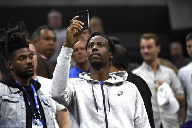 Tennis - US Open 2019 - Gael Monfils supporter de Svitolina TENNIS : US Open 2019 - USA - 01 09 2019 ChrysleneCaillaud Panoramic 