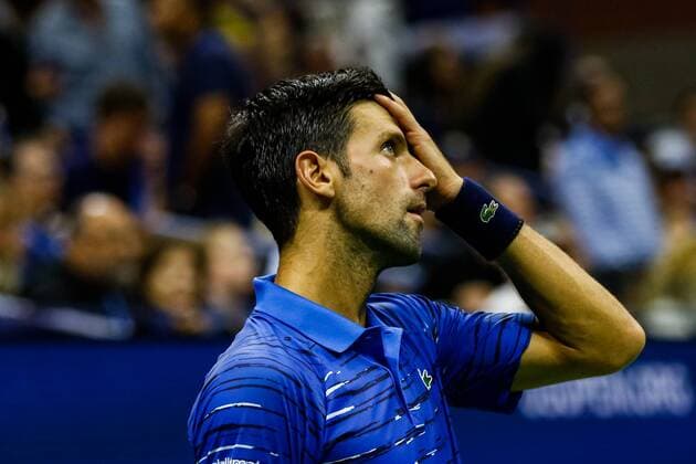 Novak Djokovic of Serbia reacts during his match against Stan Wawrinka of Switzerland in the third round on Arthur Ashe Stadium at the USTA Billie Jean King National Tennis Center on September 01, 2019 in New York City.  Copyright: xElenaxLeonix xIPAx xElenaxLeonix 0