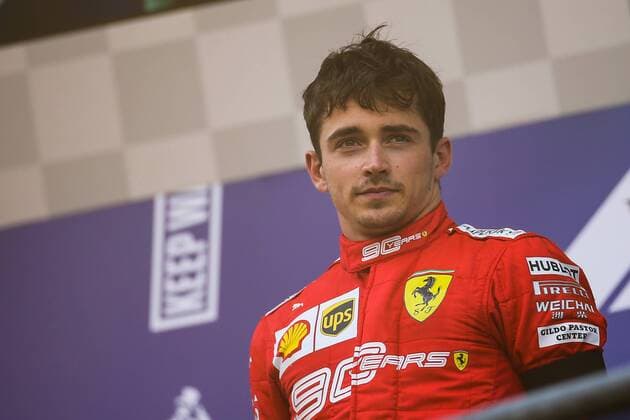 (190902) -- SPA-FRANCORCHAMPS, Sept. 2, 2019 -- Charles Leclerc of Ferrari poses during the awarding ceremony after the Formula 1 Belgian Grand Prix at Spa-Francorchamps Circuit, Belgium, Sept. 1, 2019. ) (SP)BELGIUM-SPA-FRANCORCHAMPS-F1-BELGIAN GRAND PRIX ZhengxHuansong 