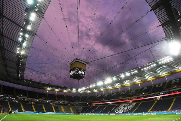 01 09 2019, xjhx, Football 1 Bundesliga, Eintracht Frankfurt Fortuna Duesseldorf emspor, v l Stadium view Interior, Turf DFL DFB REGULATIONS PROHIBIT ANY USE OF PHOTOGRAPHS as IMAGE SEQUENCES and or QUASI VIDEO Frankfurt am Main