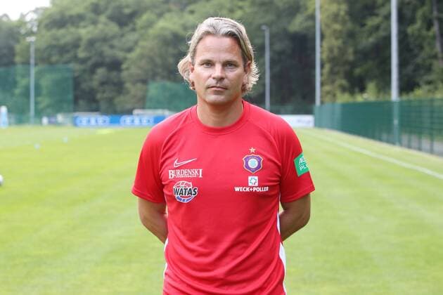 Team Presentation Erz Aue Football 2 Bundesliga Co Coach Sascha Franz FC Erzgebirge Aue 2 Bundesliga, Portrait Date 2019 2020 , Aue, 26 08 2019, Erzgebirgsstadion, Football ,