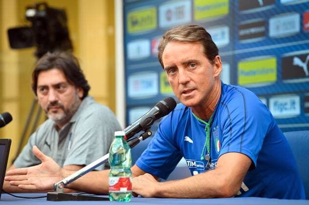 Fußball, Nationalteam Italien Pressekonferenz Photo Massimo Paolone LaPresse September 2, 2019 Casteldebole (Bologna), Italy soccer Italy Meeting - European Championship, EM, Europameisterschaft Qualification 2020 - technical center Isokinetic In the pic: Roberto Mancini during the press conference, PK, Pressekonferenz  Copyright: xMassimoxPaolone LaPressex