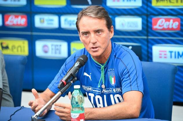 Fußball, Nationalteam Italien Pressekonferenz Photo Massimo Paolone LaPresse September 2, 2019 Casteldebole (Bologna), Italy soccer Italy Meeting - European Championship, EM, Europameisterschaft Qualification 2020 - technical center Isokinetic In the pic: Roberto Mancini during the press conference, PK, Pressekonferenz  Copyright: xMassimoxPaolone LaPressex