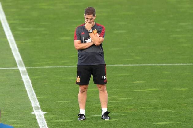 Spain s national soccer team head coach Robert Moreno leads a training session of the team in Las Rozas, Madrid, Spain, 02 September 2019. Spain will face Romania on a group F UEFA EURO, EM, Europameisterschaft,Fussball 2020 Group F qualifying soccer match on 05 September in Bucharest. Spain s training session !ACHTUNG: NUR REDAKTIONELLE NUTZUNG!  Copyright: xJuanJoxMartínx GRAF5399 20190902-637030510744702574