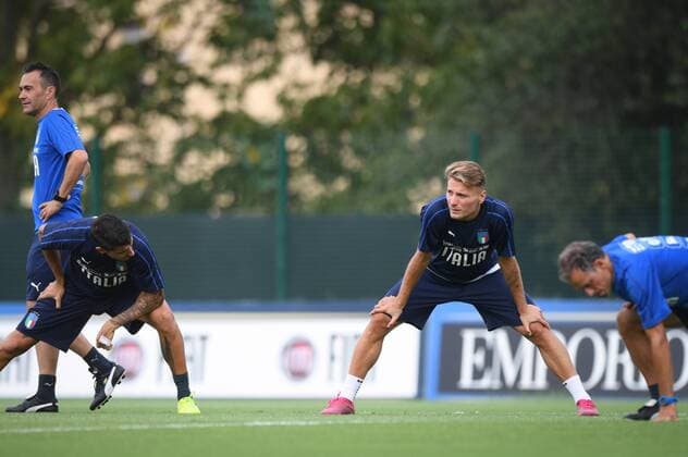 Photo Massimo Paolone LaPresse September 2, 2019 Casteldebole (Bologna), Italy soccer Italy Meeting - European Championship, EM, Europameisterschaft Qualification 2020 - technical center Isokinetic In the pic: Ciro IMMOBILE during the training  Copyright: xMassimoxPaolone LaPressex