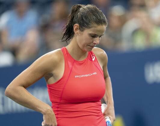 US Open Tennis Championship 2019 Day 8 Julia Goerges (Germany) reacts during round 4 of US Open Championship against Donna Vekic (Croatia) at Billie Jean King National Tennis Center New York New York United States Billie Jean King National Tennis  LevxRadin PacificxPress