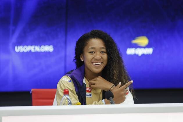 (190903) -- NEW YORK, Sept. 3, 2019 -- Naomi Osaka of Japan attends a press conference, PK, Pressekonferenz after the women s singles fourth round match between Naomi Osaka of Japan and Belinda Bencic of Switzerland at the 2019 US Open in New York, the United States, Sept. 2, 2019. ) (SP)US-NEW YORK-TENNIS-US OPEN-WOMEN S SINGLES LixMuzi 